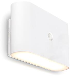Briloner Aplică de perete cu LED și baterie Chat, alb, 16 cm, plastic, senzor, Alb, Camera de zi / sufragerie, Plastic, Modern, Perete unghiular