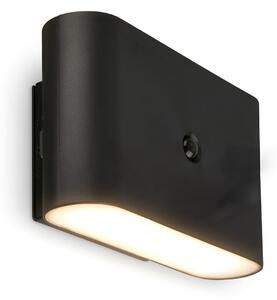 Briloner Aplică de perete cu LED și baterie Chat, negru, 16 cm, plastic, senzor, Negru, Camera de zi / sufragerie, Plastic, Modern, Perete unghiular