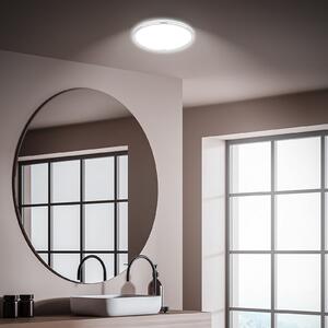 Briloner Plafonieră LED pentru baie Pulap, Ø 29 cm, crom/alb metal, Metalic, Baie, Metal, Modern