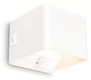 Briloner Aplică de perete cu LED-uri și baterie reîncărcabilă Barro, alb, lățime 8 cm,, Alb, Hol, Metal, Modern, Priză de perete sus / jos