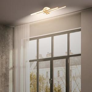 Briloner Plafonieră LED Tinka, gri deschis/maro, lungime 78 cm, Gri, Camera de zi / sufragerie, Metal, Modern