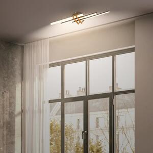 Briloner Plafonieră LED Tinka, culoare lemn/negru, lungime 78 cm, Lemn, Camera de zi / sufragerie, Metal, Modern