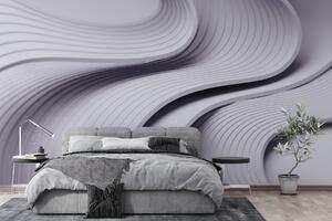 Fototapet Linii ondulate albe și gri, Fototapet geometric 3D, Fototapet populare, w01147v4 - Tapeko.ro