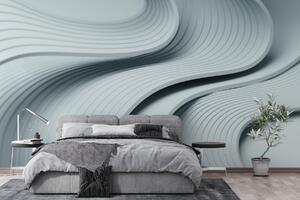 Fototapet Linii ondulate albe și gri, Fototapet geometric 3D, Fototapet populare, w01147v3 - Tapeko.ro