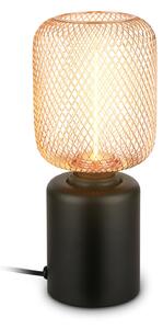Briloner Lampa de masă Rist, negru/auriu roz, înălțime 22 cm, metal, Roz / Rosé, Camera de zi / sufragerie, Metal, Modern