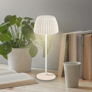 Briloner Lampa de masă LED Loca, alb vechi, înălțime 36 cm, metal/plastic, reglabil, Alb, Camera de zi / sufragerie, Metal, Modern