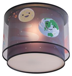 Plafonieră pentru copii neagră cu navă spațială și stele - Harrie in Space