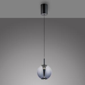 PURE Lampă suspendată LED Infinity, gri/gri fum, Ø 18 cm, CCT, reglabil, Gri, Camera de zi / sufragerie, Sticlă