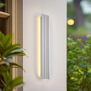 Lucande Lampa de perete pentru exterior cu LED Melira, lungime 60 cm, gri, Gri, Aluminiu, Modern