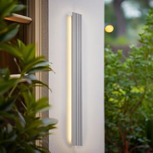 Lucande Lampa de perete pentru exterior cu LED Melira, lungime 100 cm, gri, Gri, Aluminiu, Modern