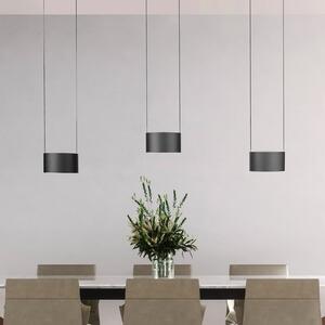 PURE Lampă suspendată LED Clipse, gri, lungime 110 cm, CTT, 6 becuri, reglabil, Gri, Camera de zi / sufragerie, Metal, Modern