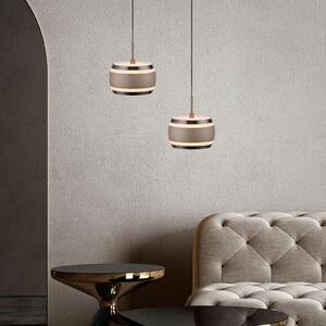 PURE Lampă suspendată LED Falling Rings, bronz Ø 13 cm, CCT, reglabil, Bronz / Alamă Veche, Camera de zi / sufragerie, Metal, Modern