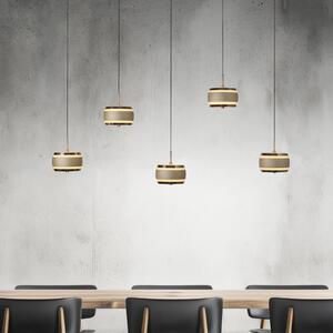 PURE Lampă suspendată LED Falling Rings, bronz Lungime 101 cm 5 becuri, reglabil, Bronz / Alamă Veche, Camera de zi / sufragerie, Metal, Modern