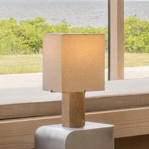 Audo Copenhagen Lampa de masă Nonna, culoare travertin/nisip, înălțime 49 cm, Bej, Camera de zi / sufragerie, Țesătură / Textil, Design