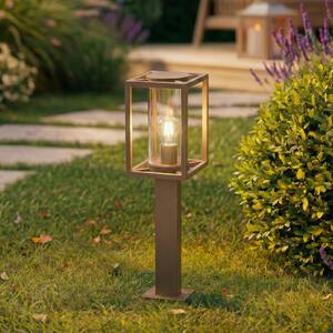 Lucande Bornă luminoasă Ferda, 60 cm, maro, IP44, reglabil, Maro / Rugină, Aluminiu, Modern