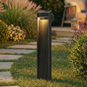 Lucande Bornă luminoasă LED Tavion, 80 cm, antracit, IP65, Negru, Aluminiu, Modern