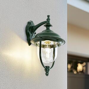 Lindby Lampa de exterior Clint, verde, cu lumină orientată în jos, IP44, reglabil, Verde, Aluminiu, Vintage, Felinar