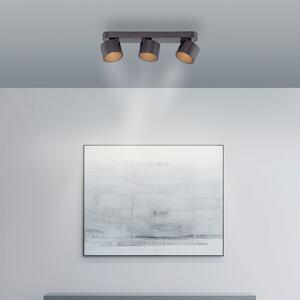 PURE Spot de tavan LED Cup, negru, lungime 56 cm, metal 3 becuri, reglabil, Negru, Camera de zi / sufragerie, Metal, Modern