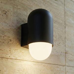 Lindby Aplică de exterior Pilva, negru, metal, IP44, E27, reglabil, Negru, Aluminiu, Modern