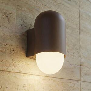 Lindby Aplică de exterior Pilva, maro, metal, IP44, E27, reglabil, Maro / Rugină, Aluminiu, Modern