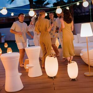 Newgarden Lampadar LED Apolo, albă, PE, IP44, reglabil, Alb, Plastic, Modern