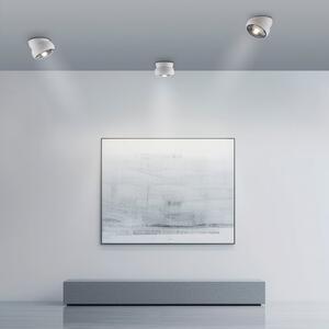PURE Spot de tavan LED Move, alb, Ø 12 cm, metal/sticlă, reglabil, Alb, Camera de zi / sufragerie, Metal, Modern