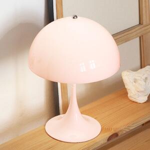 Louis Poulsen Lampa cu baterie Panthella PORTABLE 250, roz, IP44, reglabil, Roz / Rosé, Camera de zi / sufragerie, Plastic, Modern