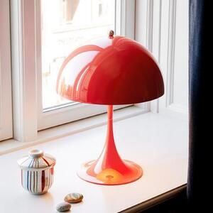Louis Poulsen Lampă cu baterie Panthella PORTABLE 250 roșu coral, reglabil, Roșu, Camera de zi / sufragerie, Plastic, Modern