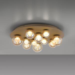 PURE Plafonieră LED Popup, bronz/chihlimbar Ø 60 cm CCT, 11 becuri, reglabil, Bronz / Alamă Veche, Camera de zi / sufragerie, Metal