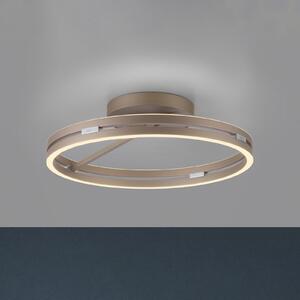 PURE plafonieră LED Loop bronz, metal Ø 60 cm CCT, reglabil, Bronz / Alamă Veche, Camera de zi / sufragerie, Aluminiu, Modern, Plafon rotund direct