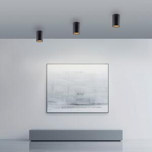 PURE plafonieră LED-Băi Point, negru Ø 6 cm, metal, IP44, reglabil, Negru, Baie, Metal, Modern