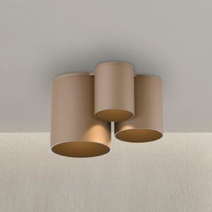 PURE Plafonieră LED Point, culoare bronz, 18 cm, 3 becuri., reglabil, Bronz / Alamă Veche, Baie, Metal, Modern