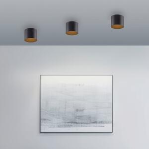 PURE plafonieră LED-plafonieră Point, negru, Ø 18 cm, IP44, reglabil, Negru, Baie, Metal, Modern