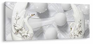 Tablou - Lebăda de aur pe apă (120x50 cm)