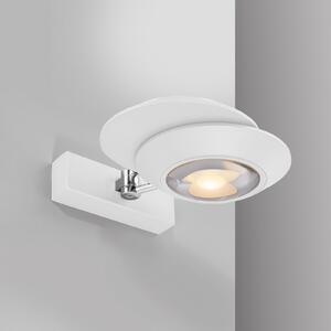 PURE Aplică LED Oculis, albă, 30 cm, fier/sticlă, 2 becuri., reglabil, Alb, Camera de zi / sufragerie, Metal, Modern