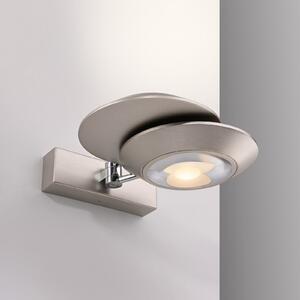 PURE Aplică LED Oculis, argintiu 30 cm, fier, 2 becuri, reglabil, Metalic, Camera de zi / sufragerie, Metal, Modern