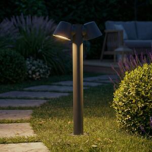 Lindby Bornă luminoasă Ileyna, 2 becuri, antracit, 100 cm, reglabil, Gri, Aluminiu, Modern