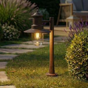 Lindby Bornă luminoasă Eloretta, rugină, 60 cm, oțel, IP44, E27, reglabil, Maro / Rugină, Metal, Casă de țară / Rustic