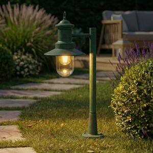 Lindby Bornă luminoasă Eloretta, verde, 60 cm, oțel, IP44, E27, reglabil, Verde, Metal, Casă de țară / Rustic