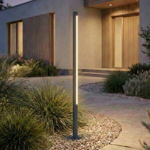 Lindby bornă luminoasă LED Liravel, înălțime 115 cm, antracit, IP65, Negru, Aluminiu, Modern