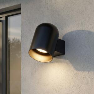 Lindby Aplică de perete Lupil, negru, metal, GU10, IP44, reglabil, Negru, Aluminiu, Modern