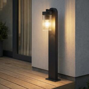 Lindby Bornă luminoasă Kaliro, antracit, 60 cm, E27, IP54, Negru, Aluminiu, Modern
