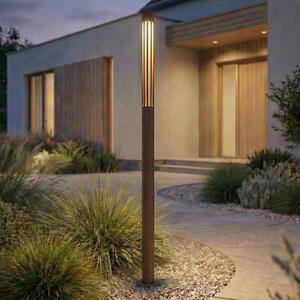 Lindby Bornă luminoasă LED pentru alee Fjorya, înălțime 90 cm, maro, IP65, Maro / Rugină, Aluminiu, Modern