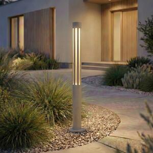 Lindby bornă luminoasă LED Fjorya, înălțime 60 cm, gri piatră, IP65, Gri, Aluminiu, Modern