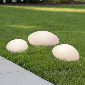 Lindby Lampa decorativă solară LED Liedra, set de 3, RGBW, dimabil, reglabil, Alb, Plastic, Modern