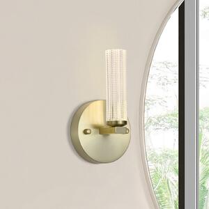 Searchlight Aplică LED pentru baie Aberdeen, înălțime 24 cm, metal de culoare alamă, reglabil, Auriu / Alamă, Baie, Metal