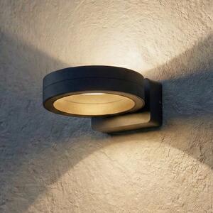 Lindby LED-Aparec de iluminat exterior Selviro, antracit, Ø 20cm, IP65, Negru, Aluminiu, Modern