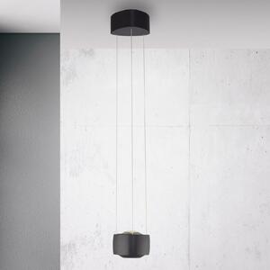 Paul Neuhaus lampă suspendată LED Q-Stretto, negru, Ø 14,5 cm, reglabil, Negru, Camera de zi / sufragerie, Metal, Modern