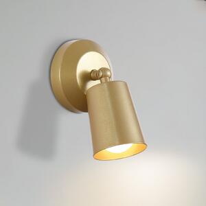 Searchlight Aplică de perete cu baterie LED CONE, culoare auriu, lățime 10 cm, metal, reglabil, Auriu / Alamă, Camera de zi / sufragerie, Metal