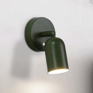 Searchlight Aplică de perete cu LED și baterie CONE, verde închis, lățime 10 cm, metal, reglabil, Verde, Camera de zi / sufragerie, Metal